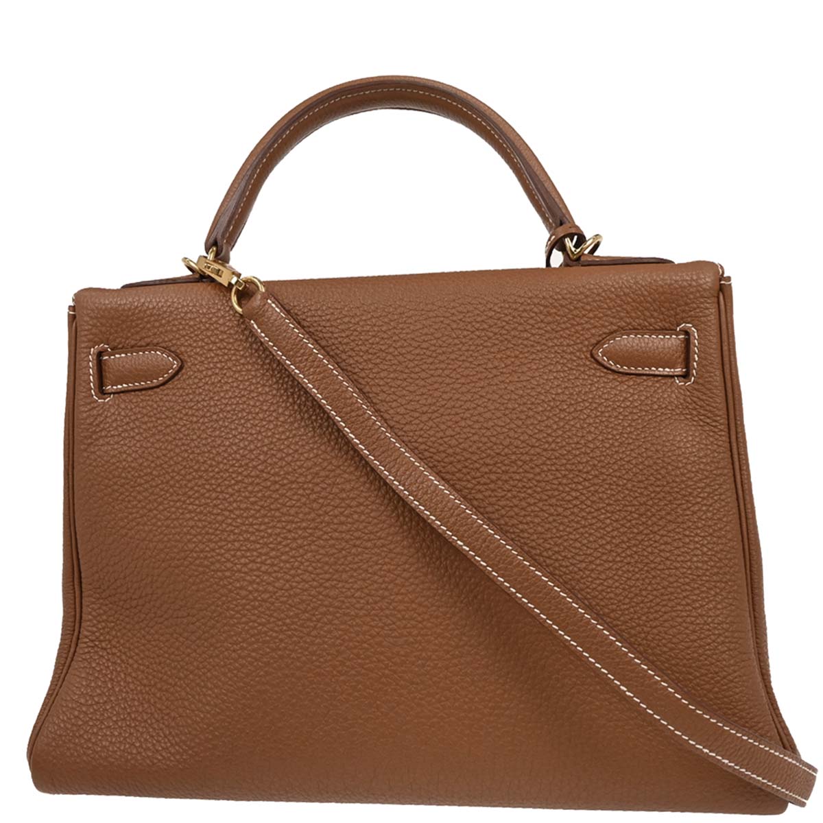 Hermes 2013 Gold Taurillon Clemence Kelly 32 Retourne 2way Shoulder Handbag