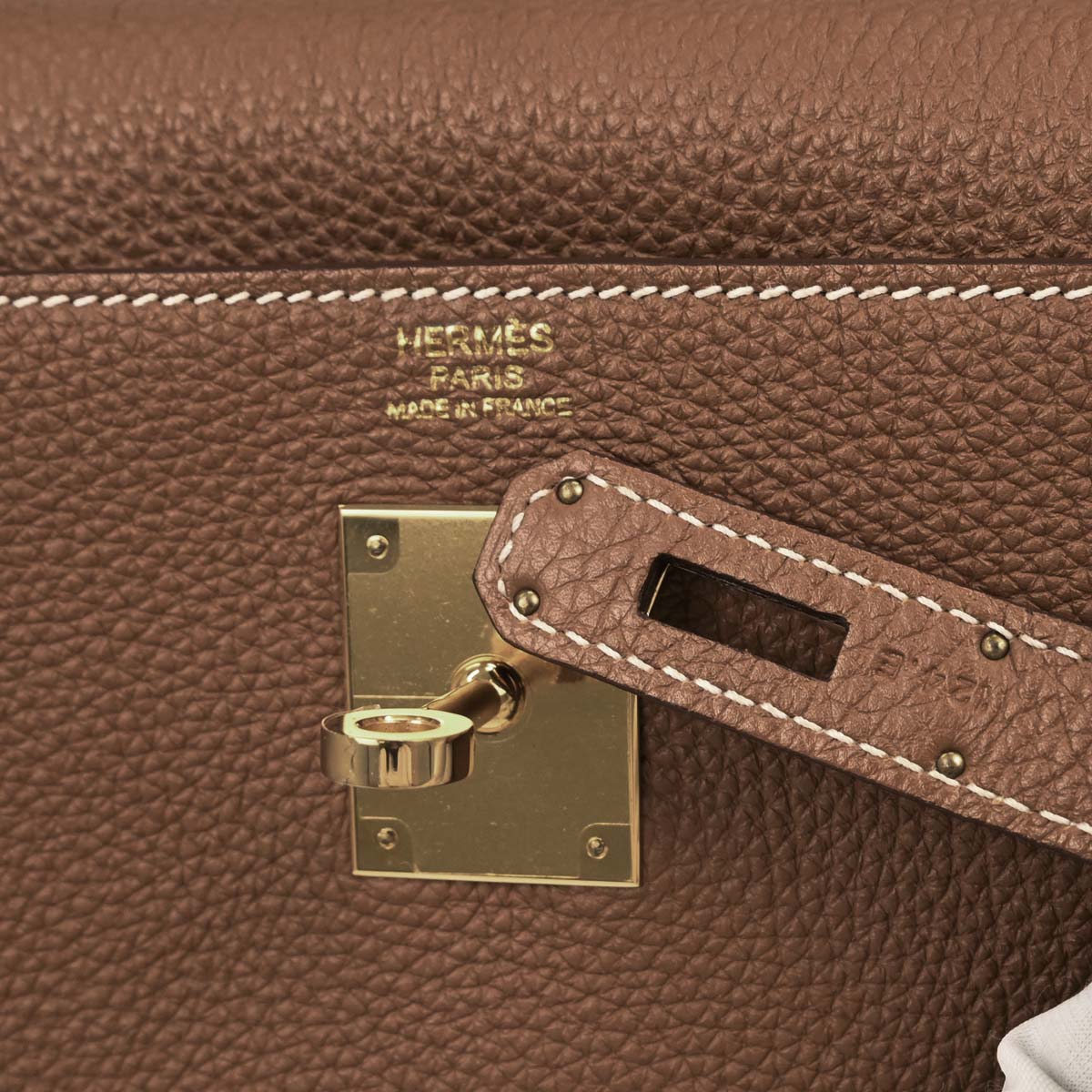 Hermes 2013 Gold Taurillon Clemence Kelly 32 Retourne 2way Shoulder Handbag