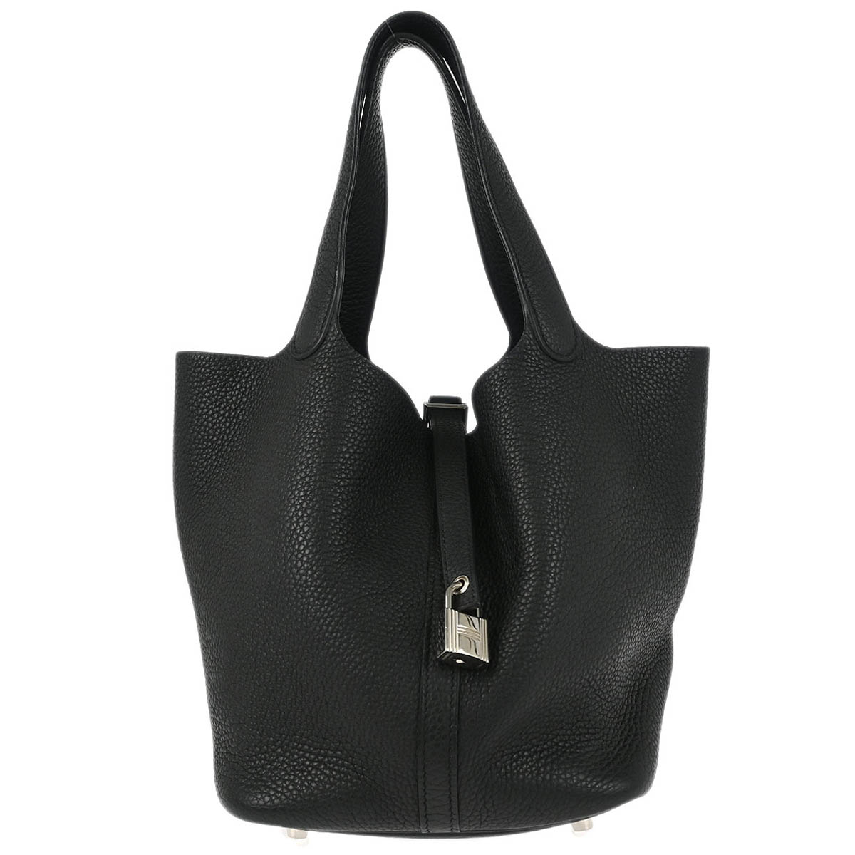 Hermes Black Taurillon Clemence Picotin Lock 22 MM Handbag