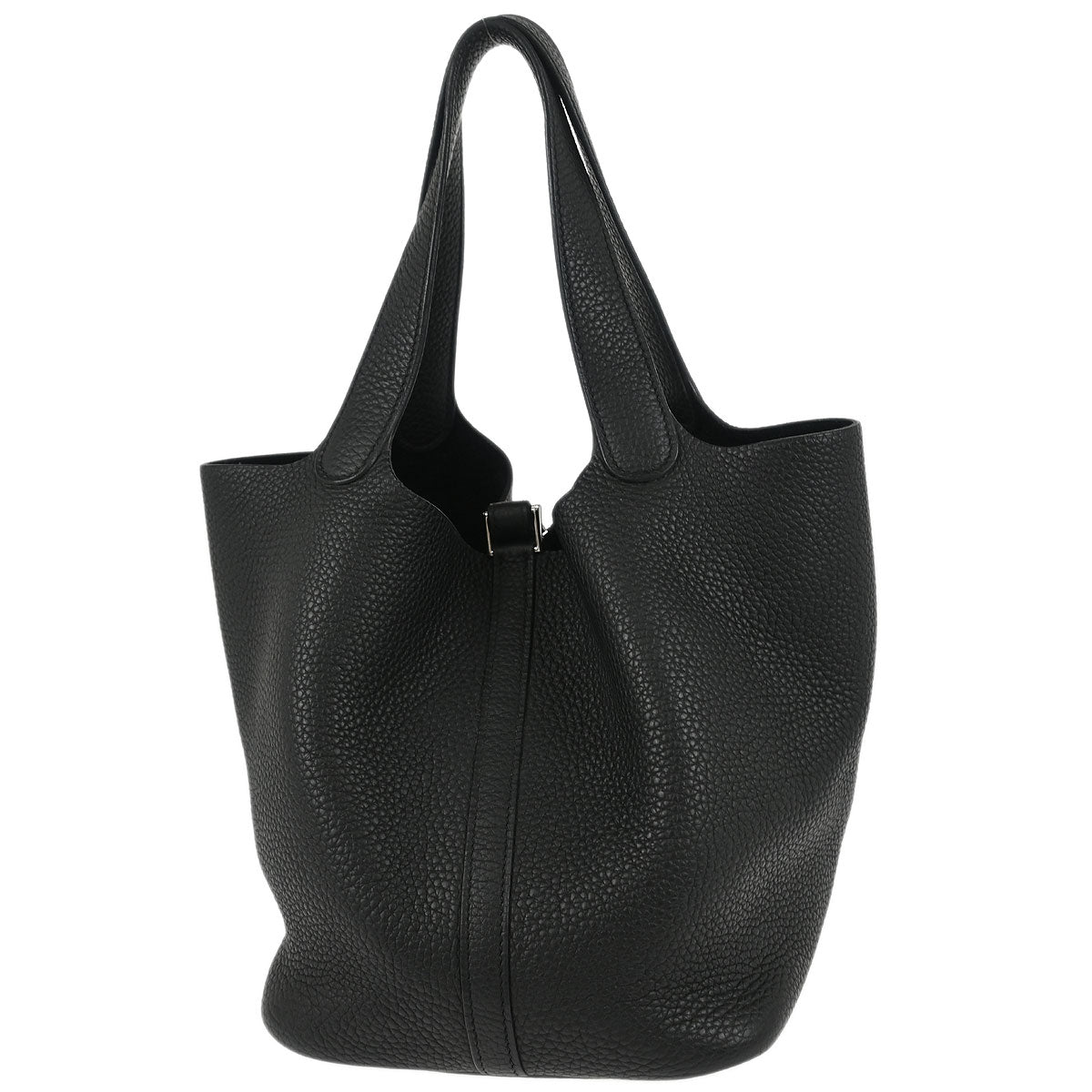 Hermes Black Taurillon Clemence Picotin Lock 22 MM Handbag