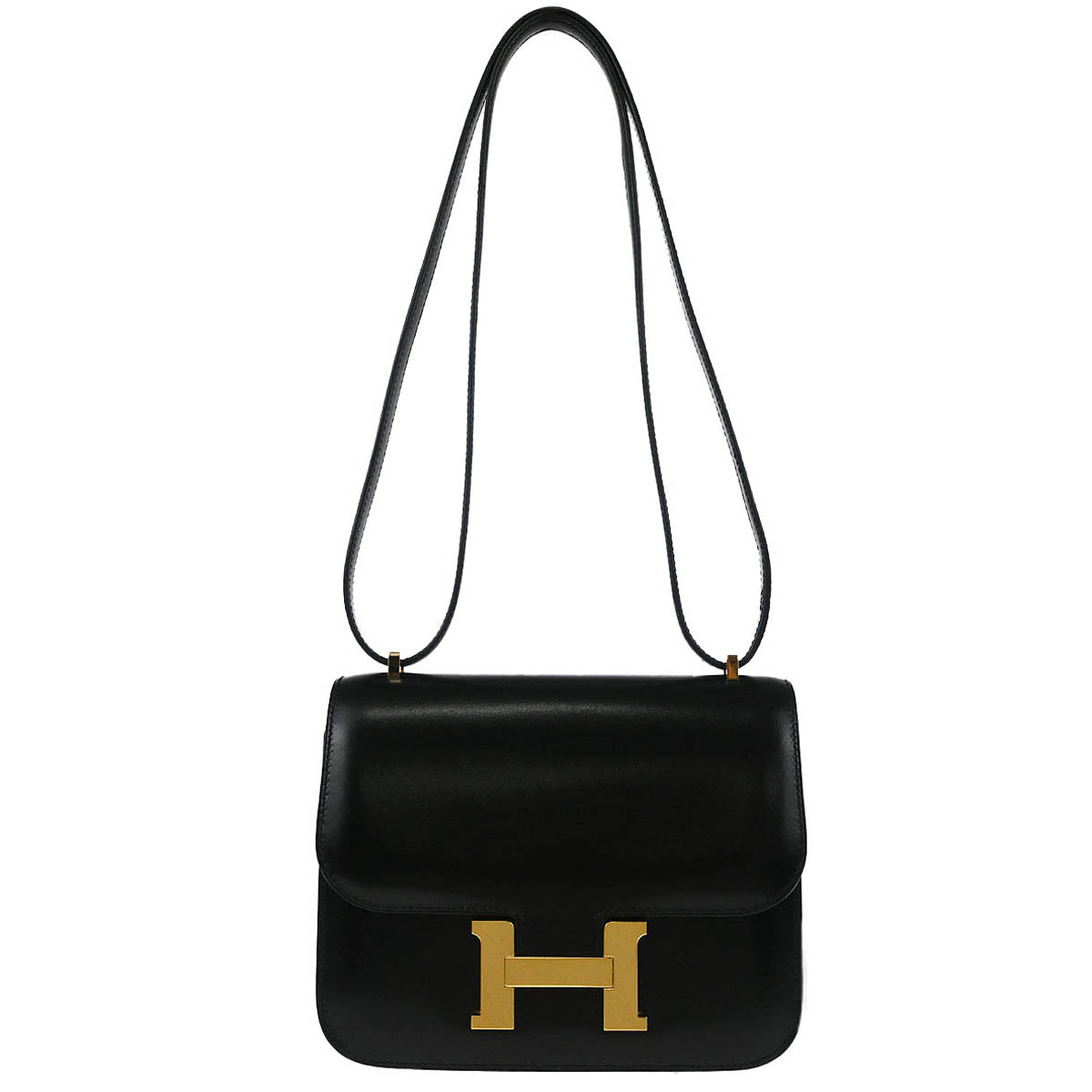 Hermes 2018 Black Box Calf Mini Constance 18 Shoulder Bag