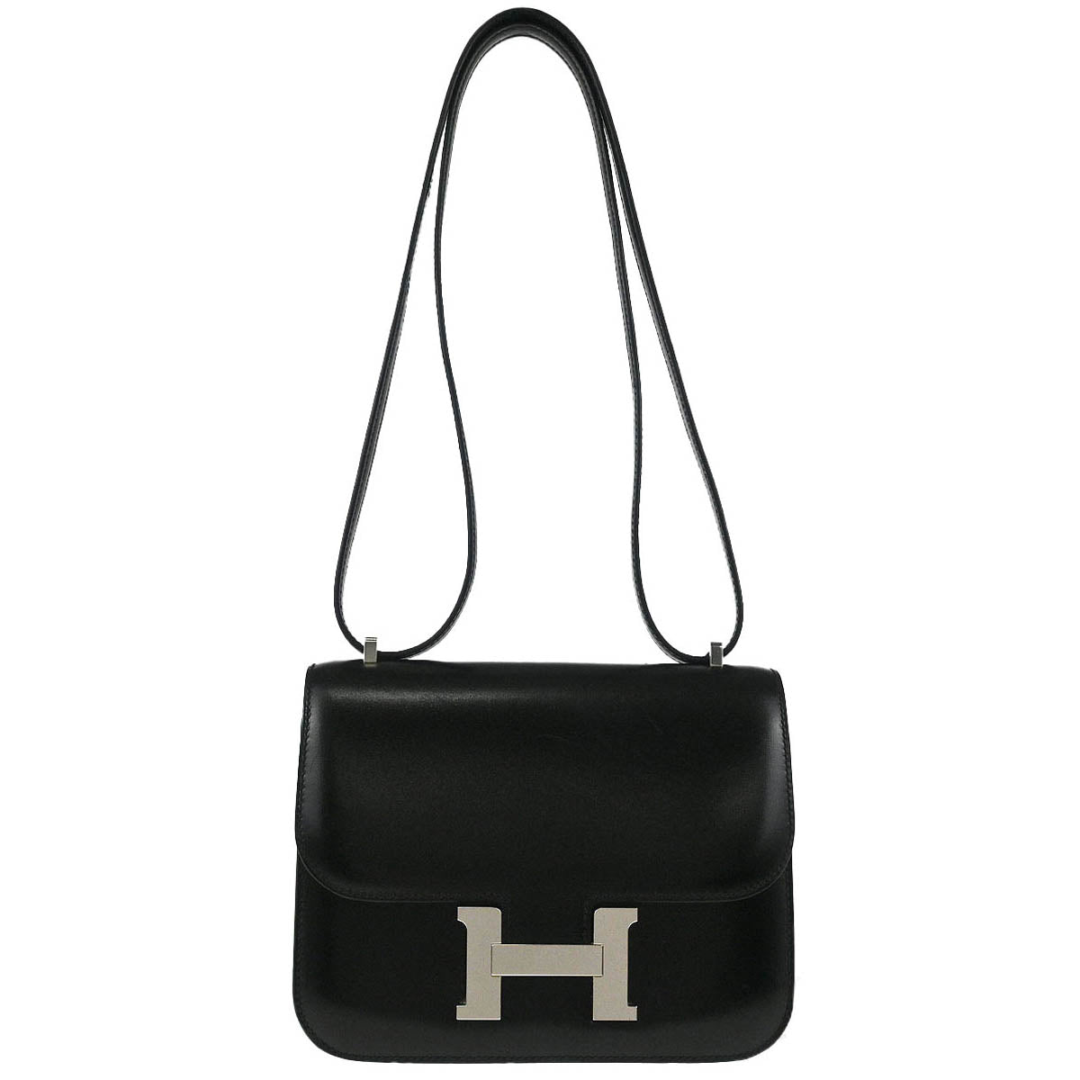 Hermes 2018 Black Box Calf Mini Constance 18 Shoulder Bag