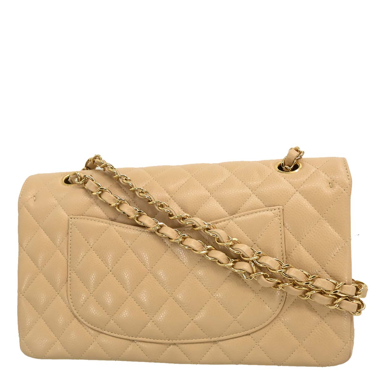 Chanel 2019 Beige Caviar Medium Classic Double Flap Shoulder Bag