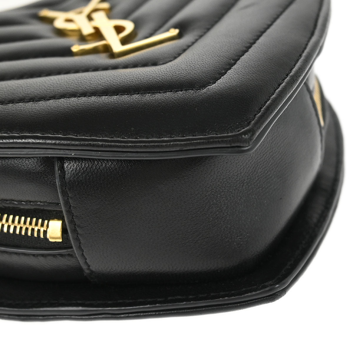 Saint Laurent Black Leather Love Heart Shoulder Bag