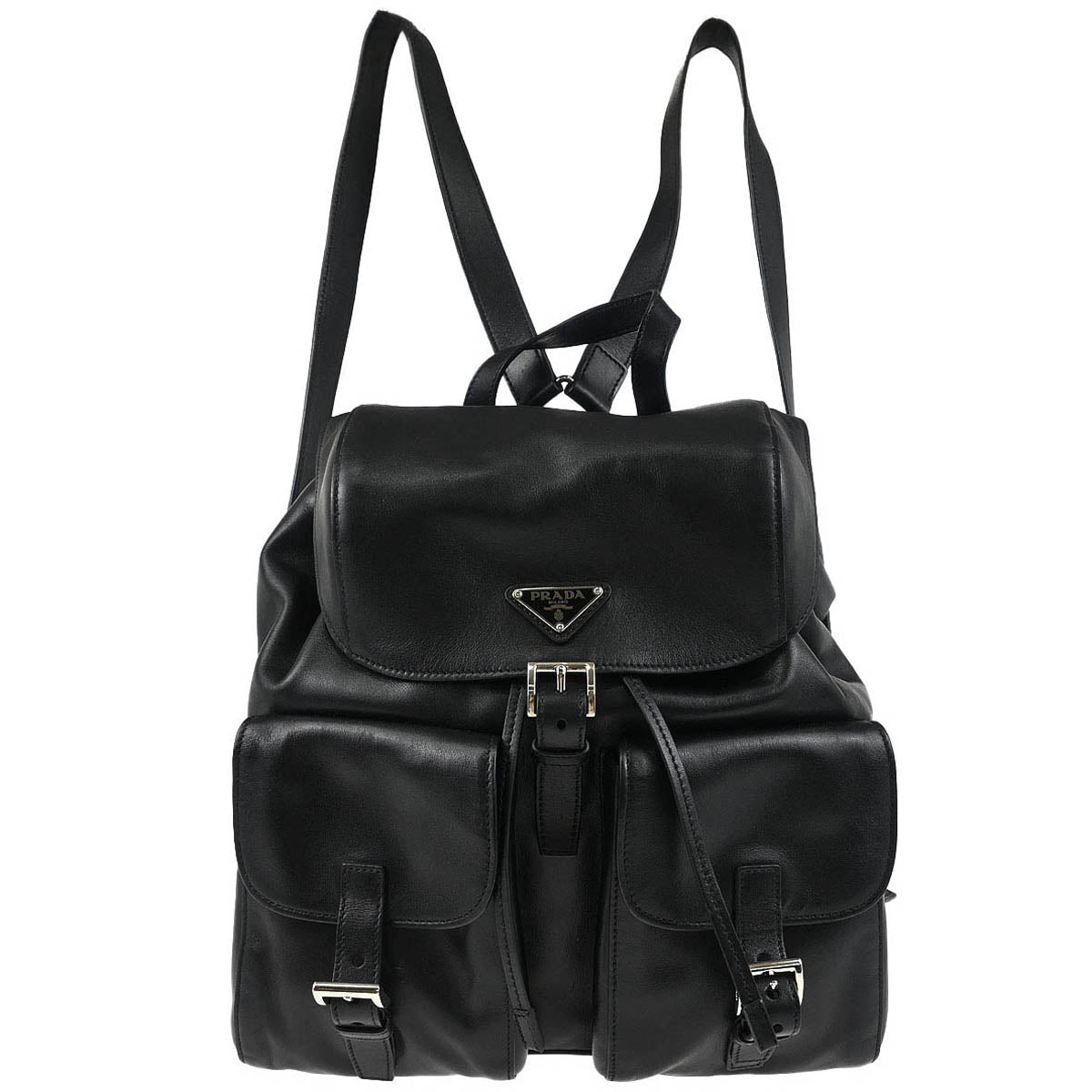 Prada Black Leather Backpack