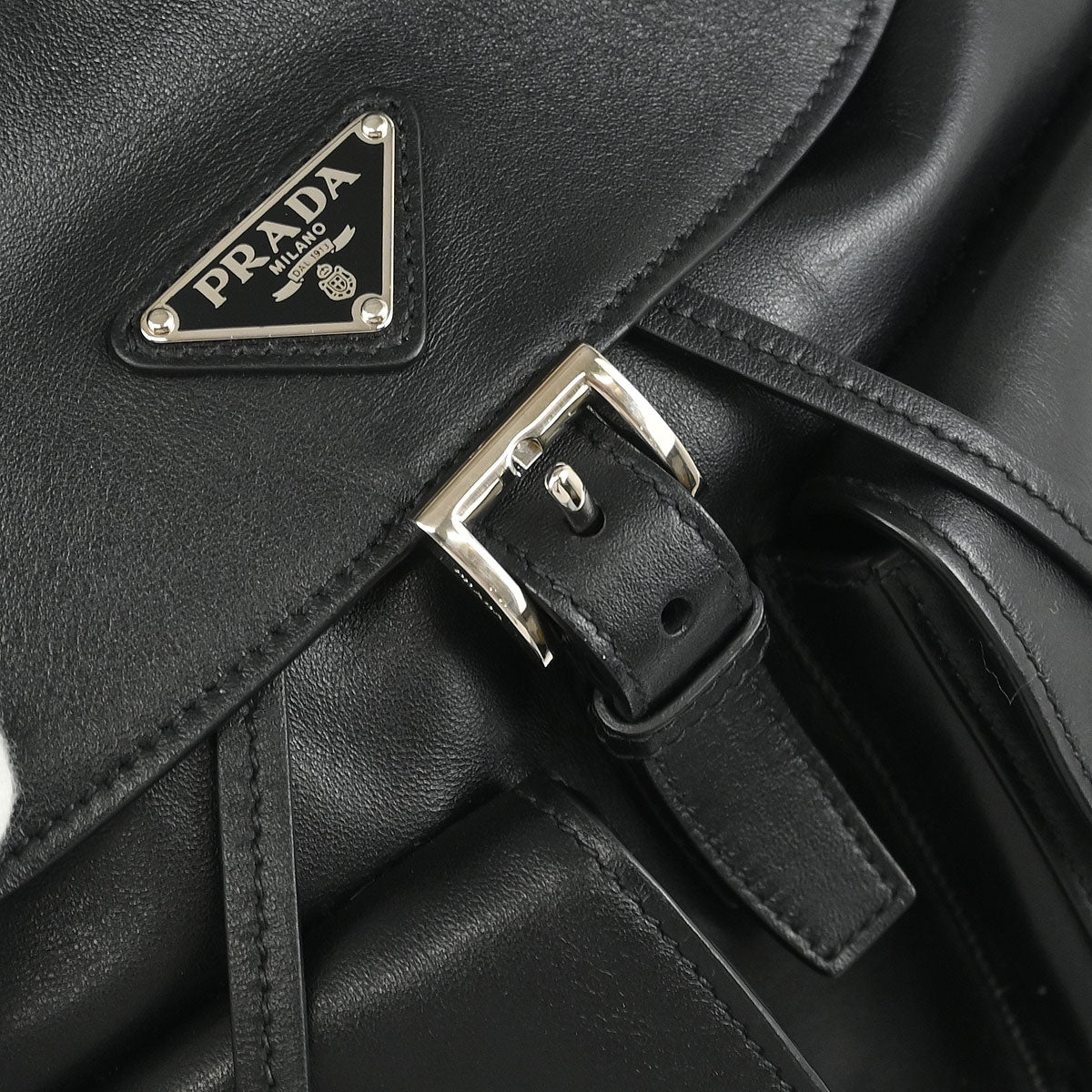 Prada Black Leather Backpack