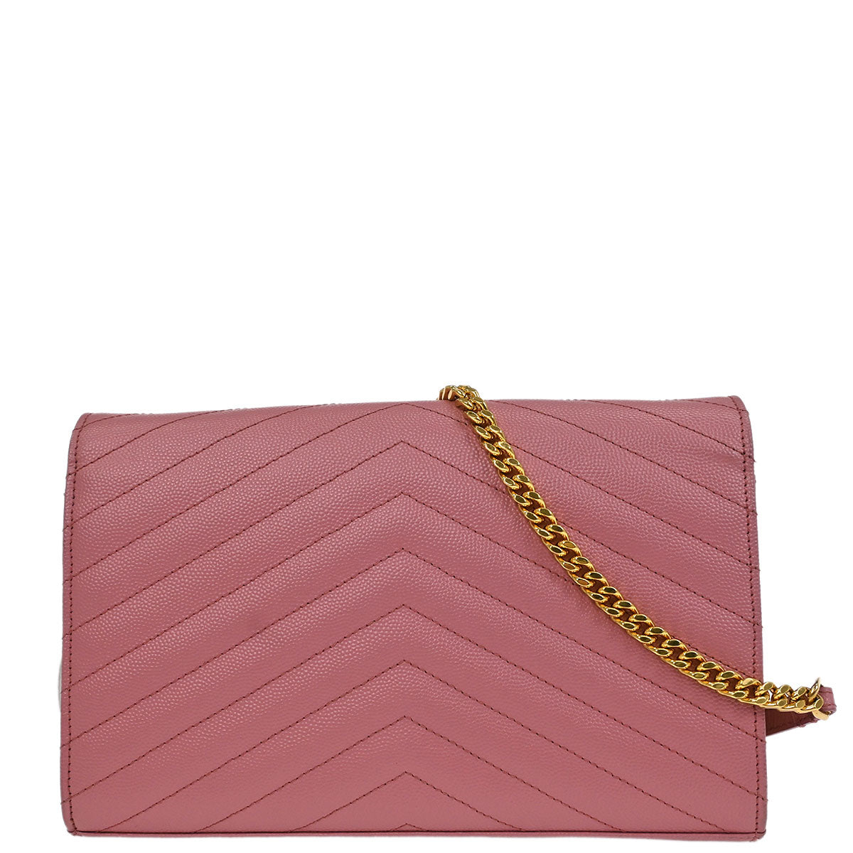 Saint Laurent Pink Cassandre Envelope WOC Wallet on Chain Shoulder Bag