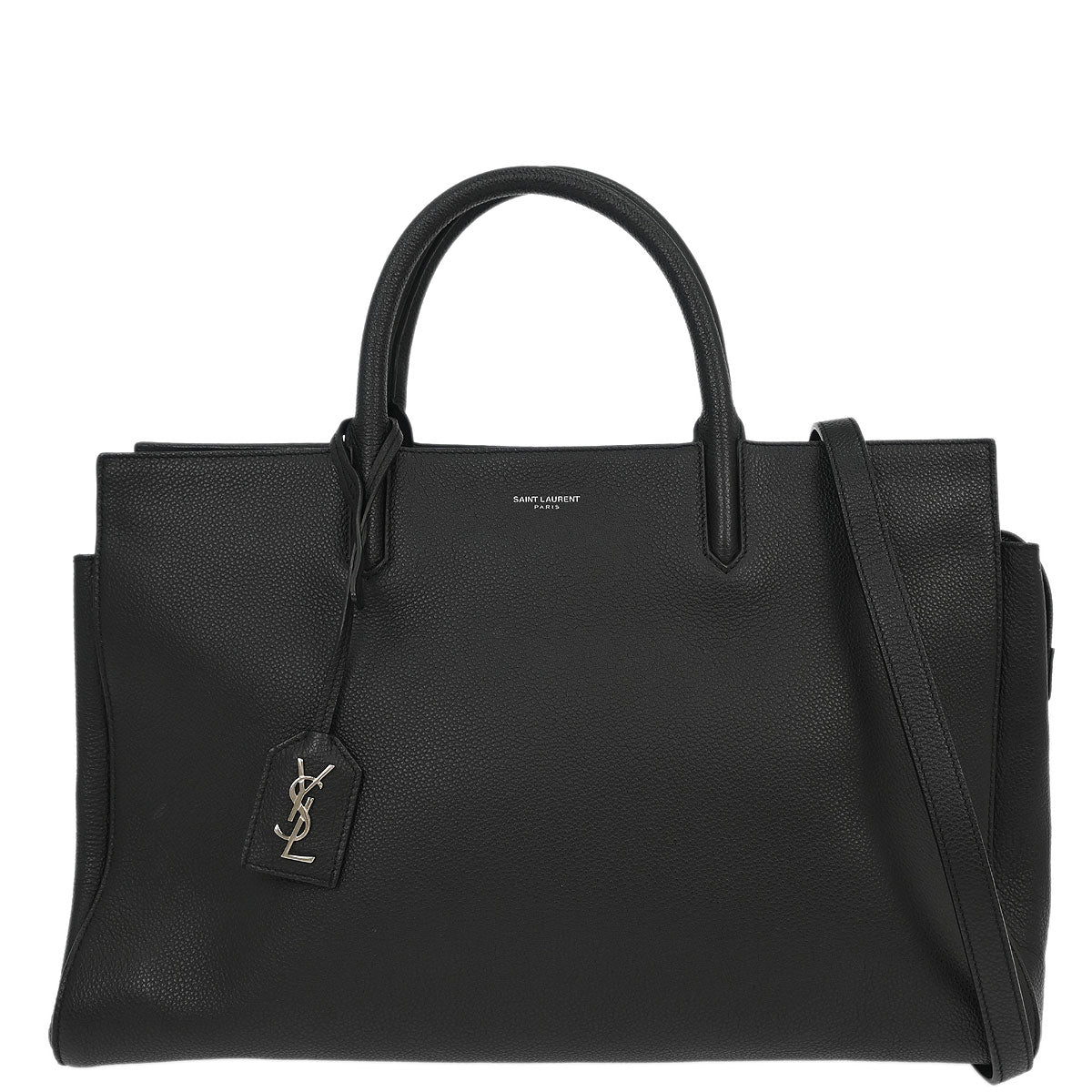 Saint Laurent Black Leather Cabas Rive Gouche 2way Shoulder Handbag