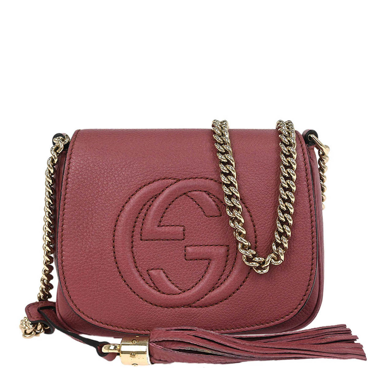 Gucci Pink Leather Soho Chain Shoulder Bag