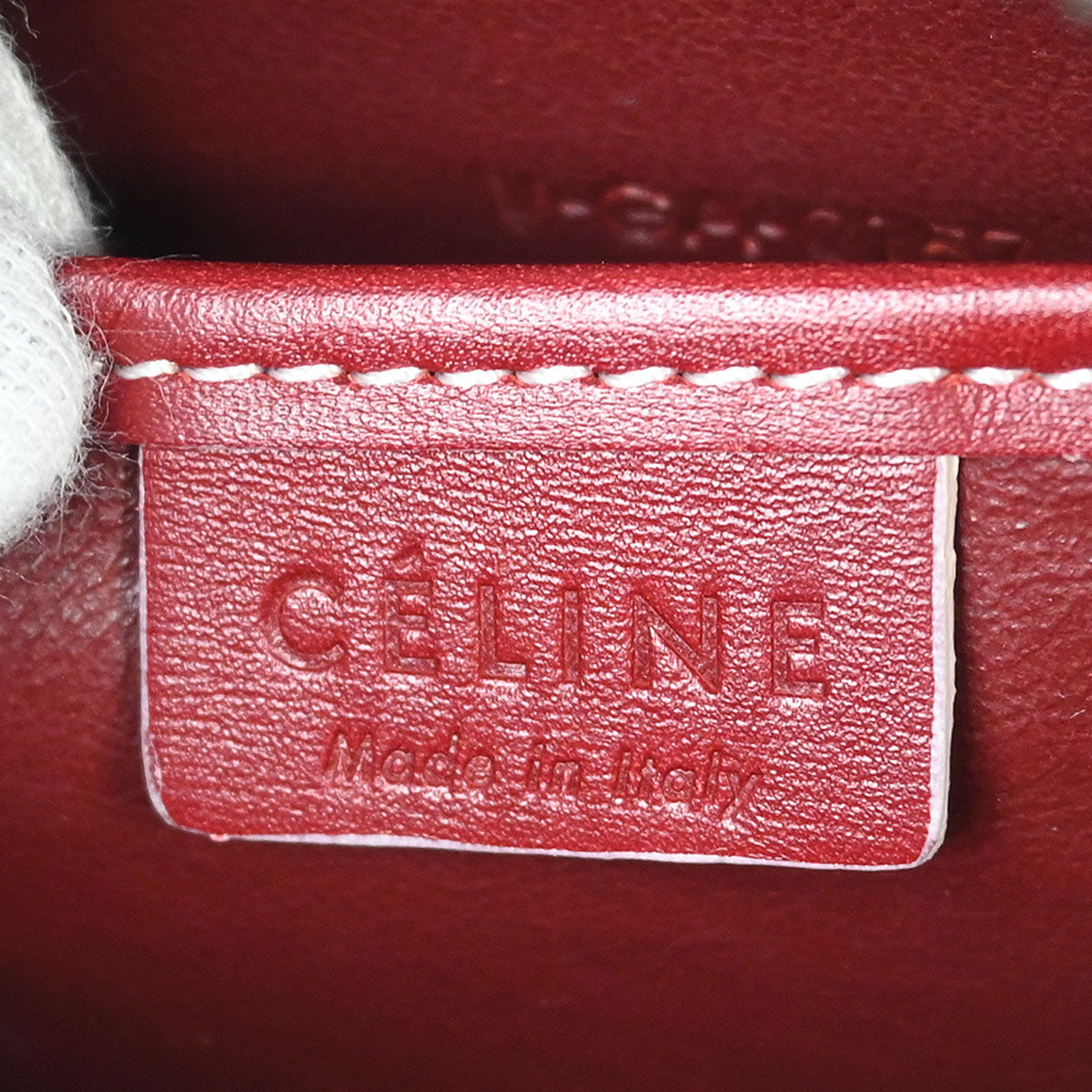 Celine Red Leather Nano Luggage Tote Bag
