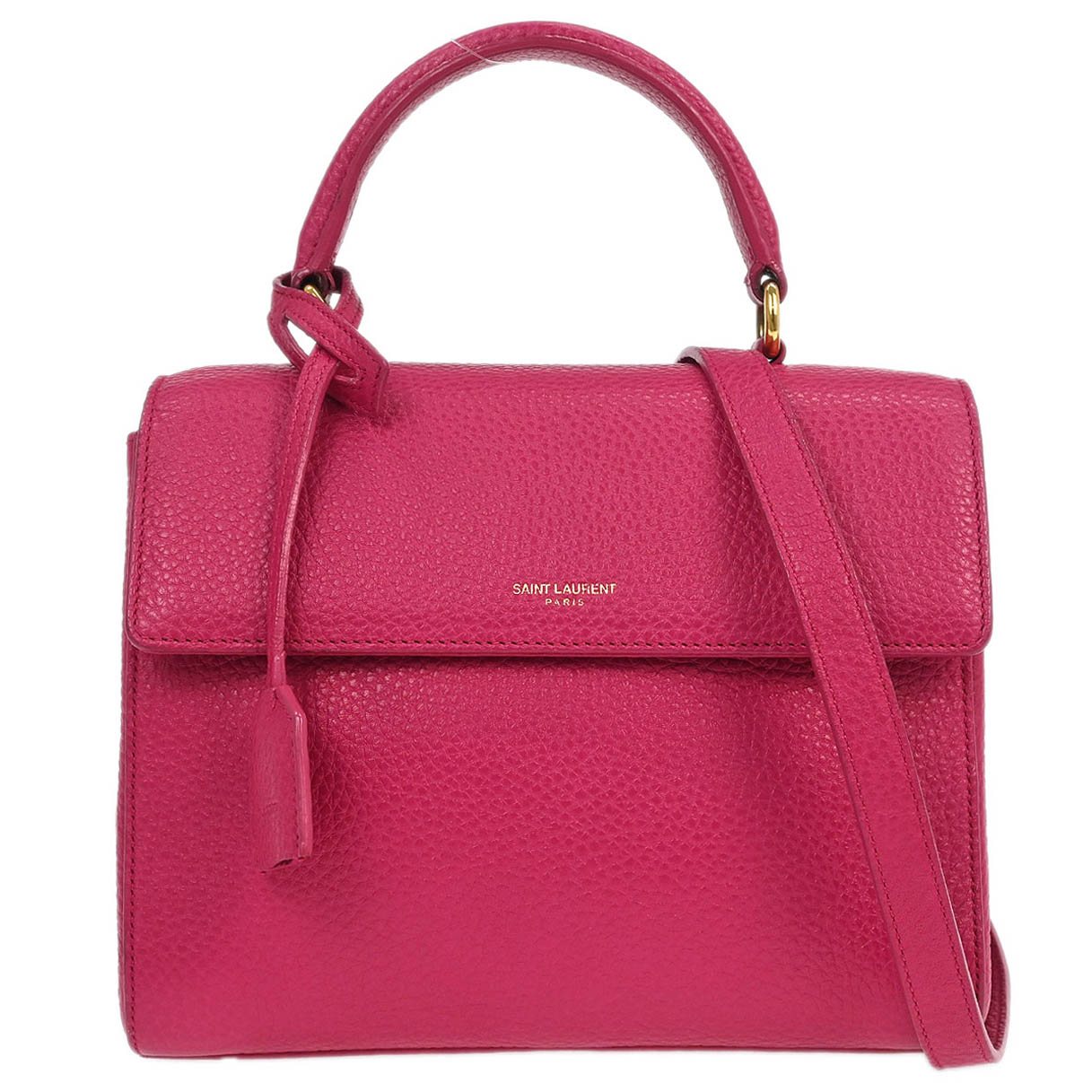 Saint Laurent Pink Leather Moujik 2way Shoulder Handbag