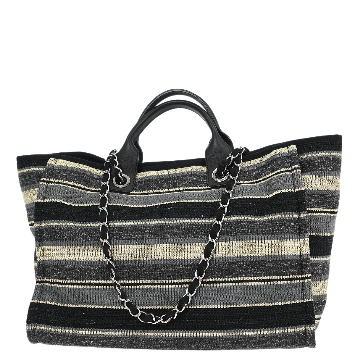 Chanel 2018-2019 Gray Canvas Medium Deauville 2way Shoulder Tote Bag