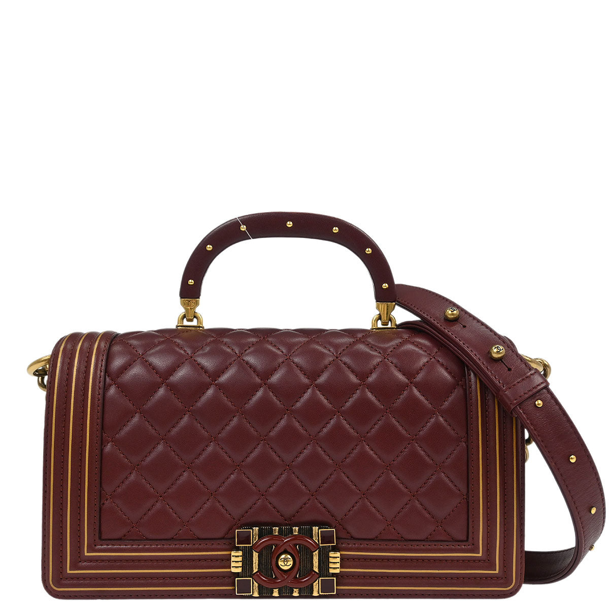 Boy Chanel 2017-2018 Bordeaux Lambskin Medium 2way Shoulder Handbag