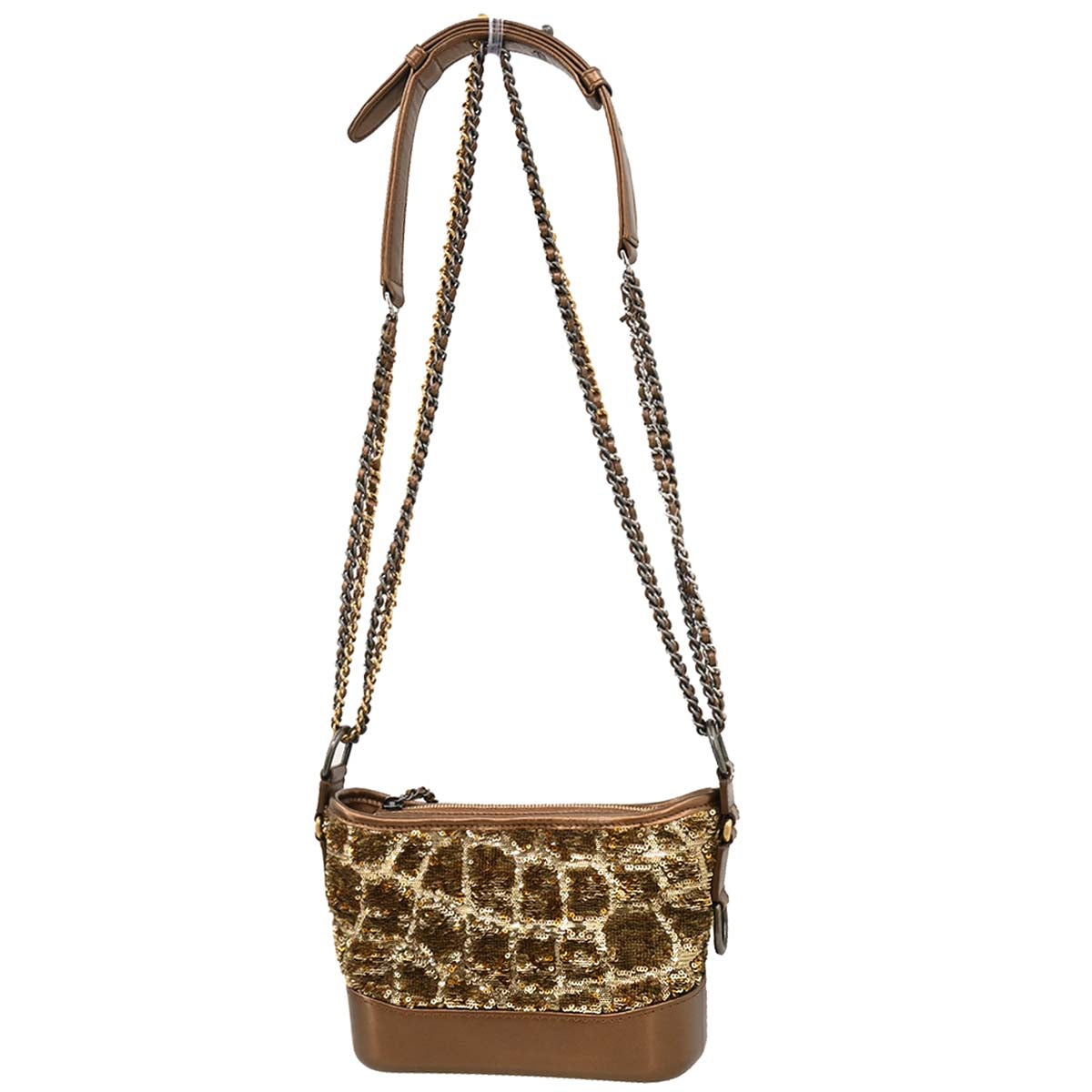 Chanel 2019 Bronze Sequins Calfskin Small Gabrielle Shoulder Bag