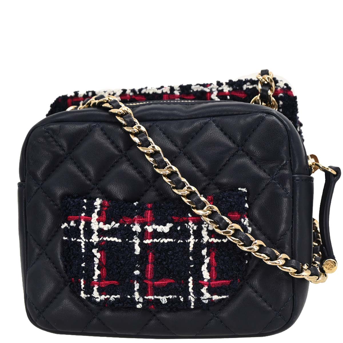 Chanel 2019 Navy Lambskin Tweed Shoulder Bag