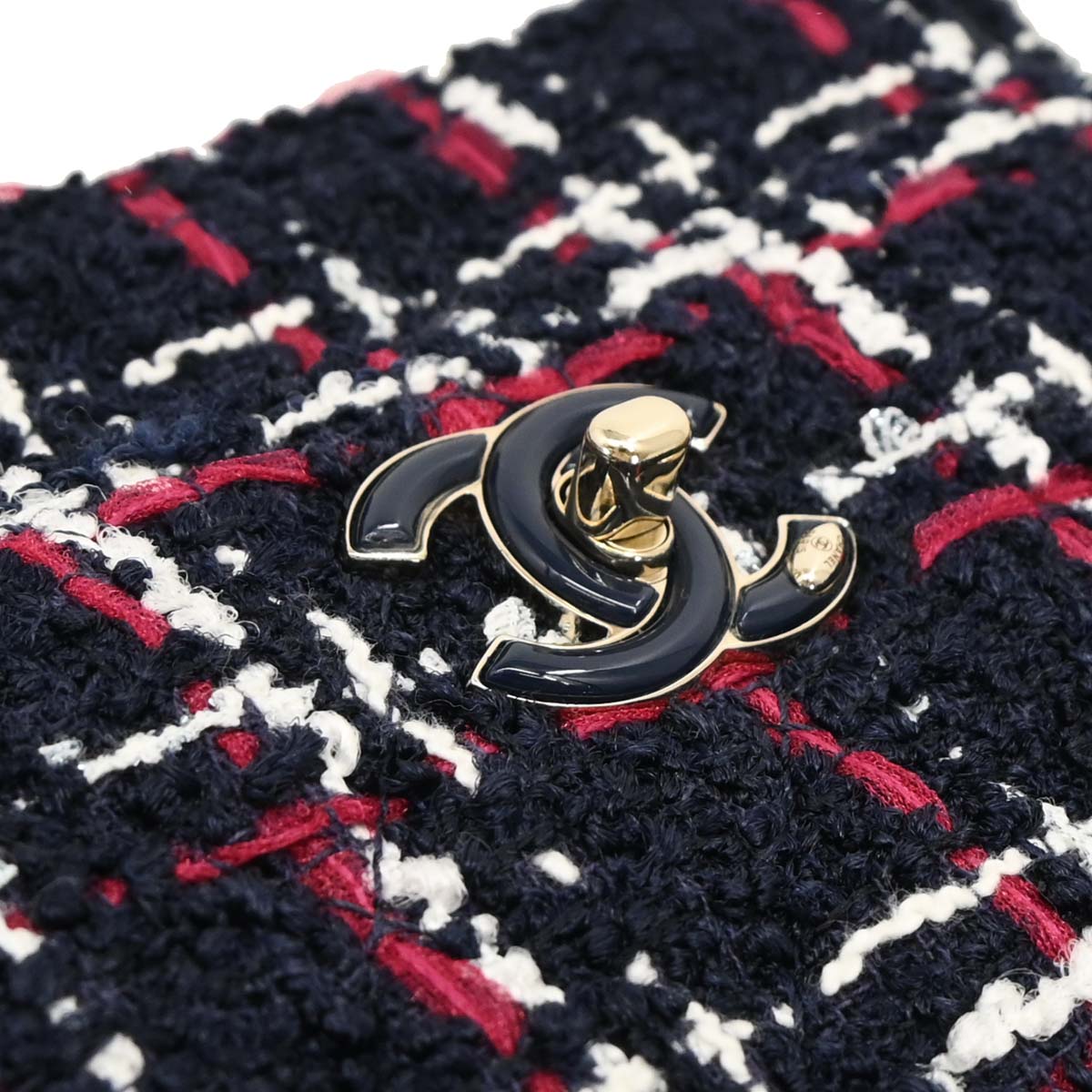 Chanel 2019 Navy Lambskin Tweed Shoulder Bag