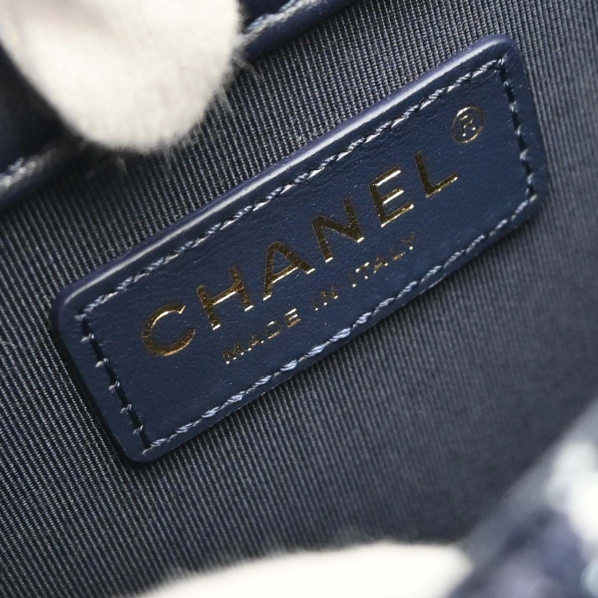 Chanel 2019 Navy Lambskin Tweed Shoulder Bag