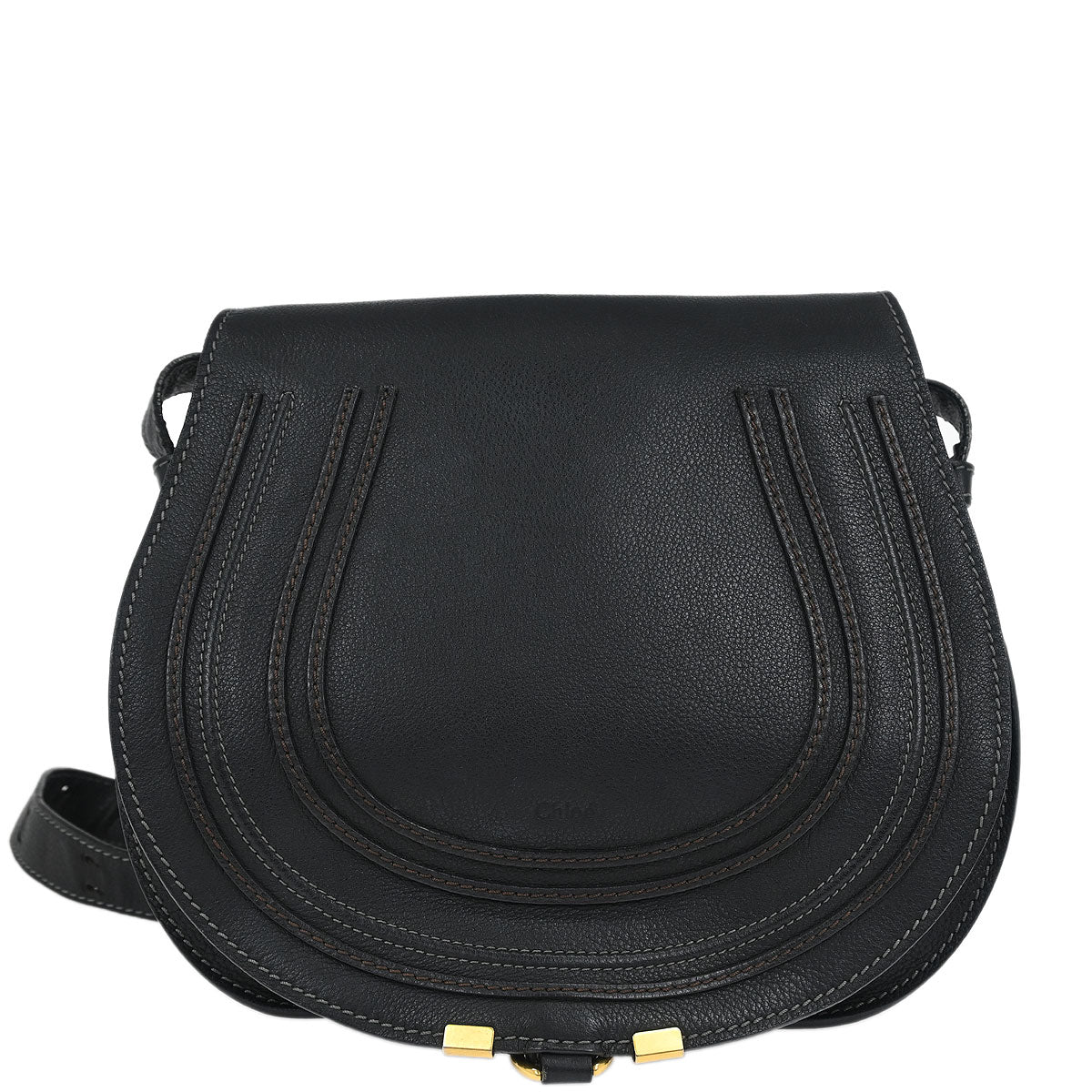Chloe Black Leather Marcie Shoulder Bag