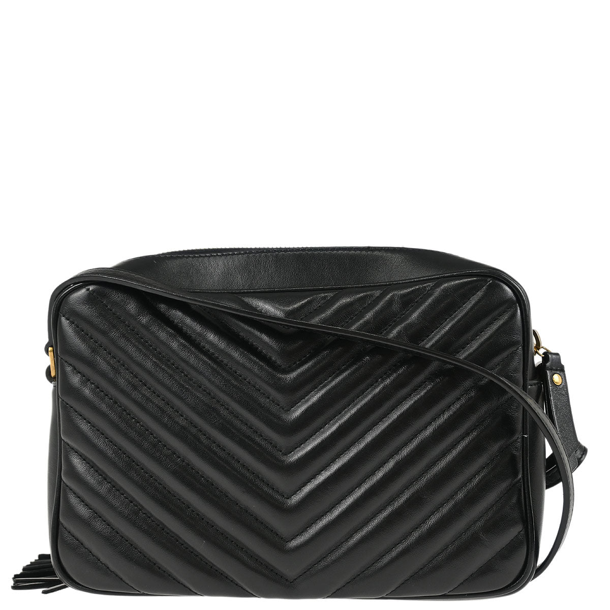 Saint Laurent Black Leather Lou Shoulder Camera Bag