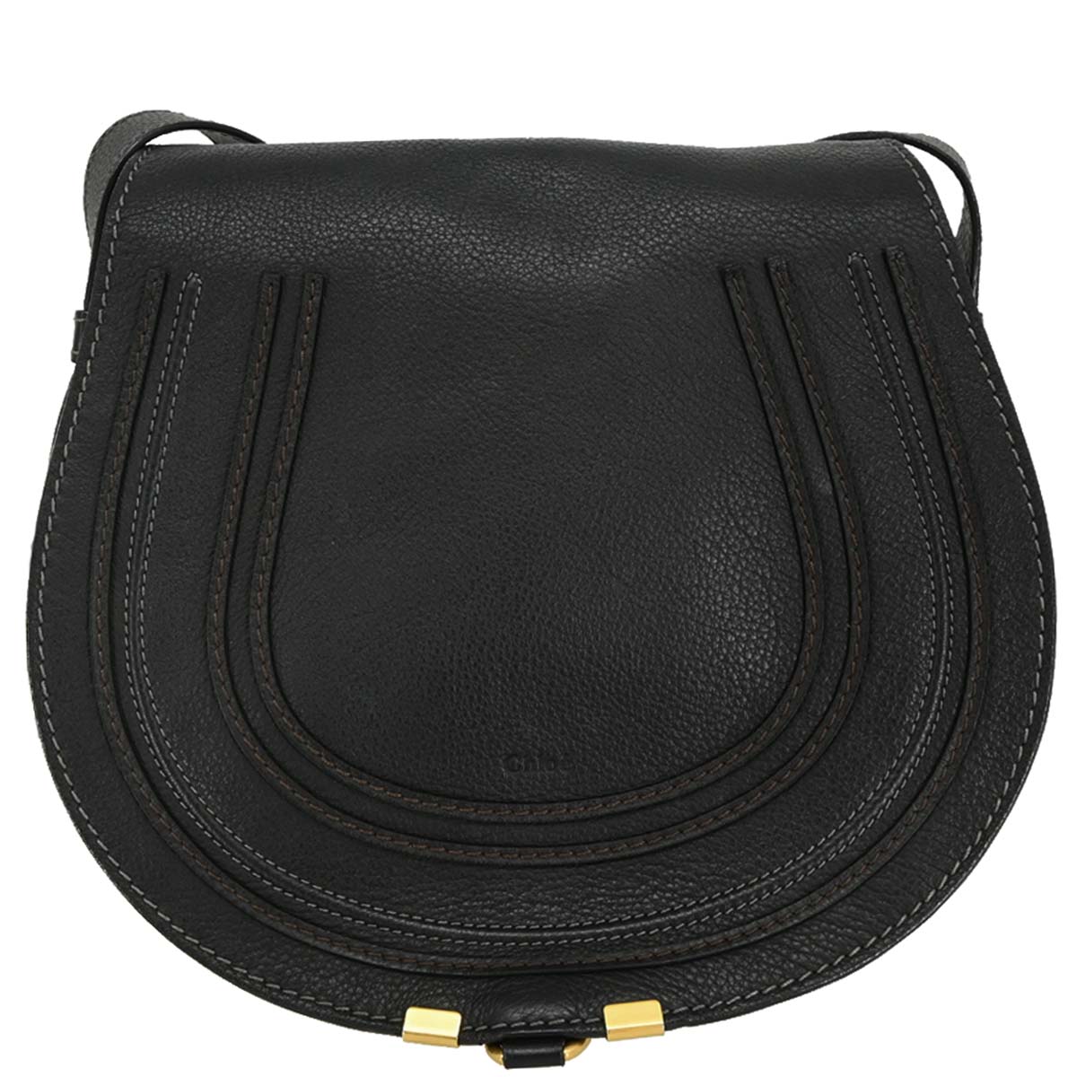 Chloe Black Leather Marcie Shoulder Bag