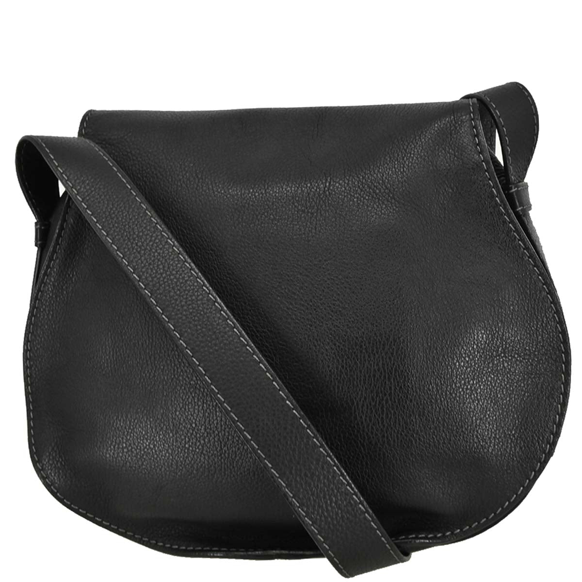 Chloe Black Leather Marcie Shoulder Bag