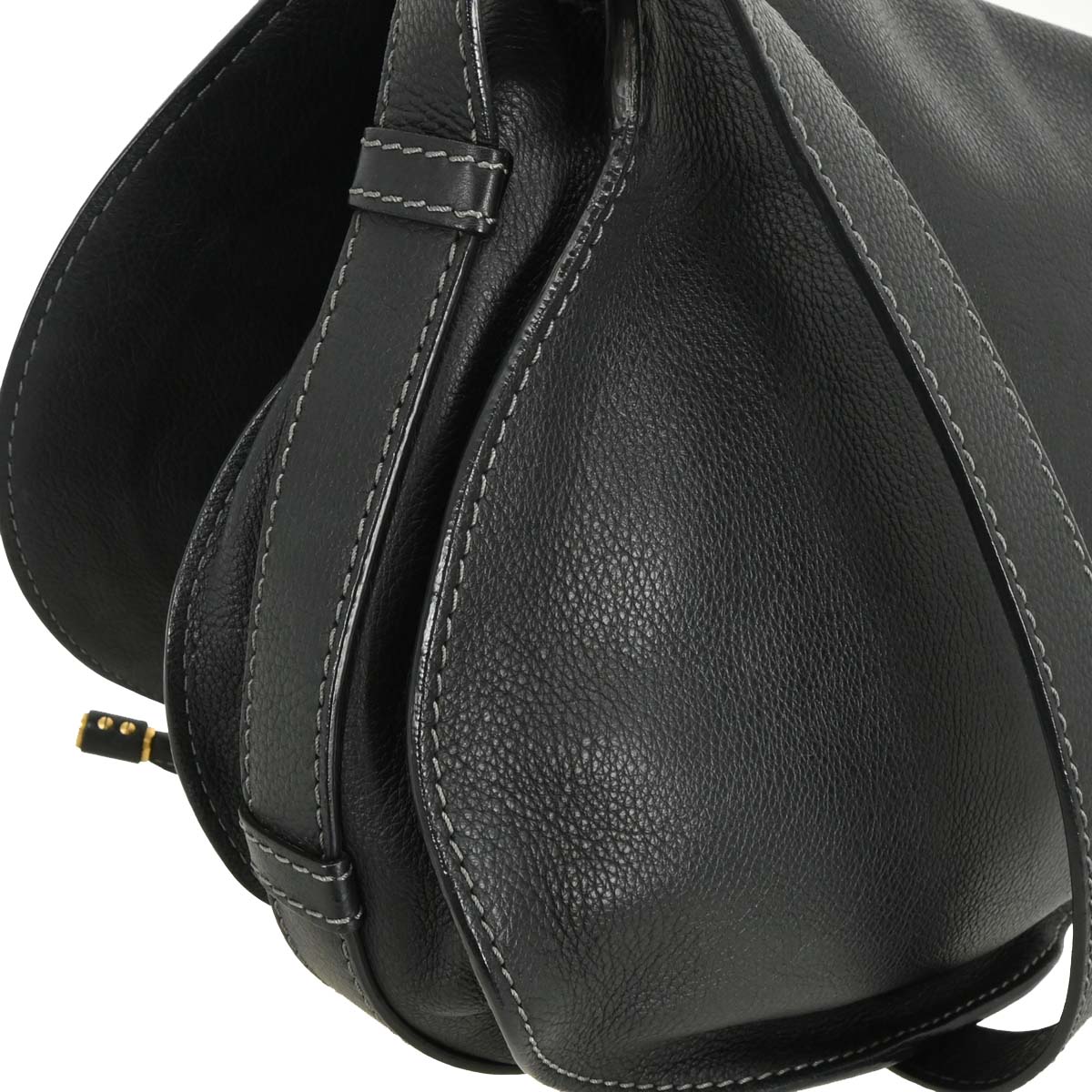 Chloe Black Leather Marcie Shoulder Bag