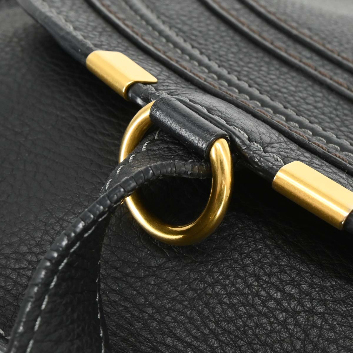 Chloe Black Leather Marcie Shoulder Bag