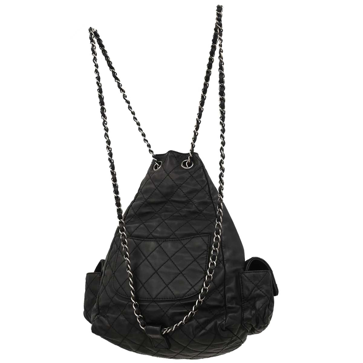 Chanel Black Lambskin 2way Shoulder Backpack Shoulder Bag