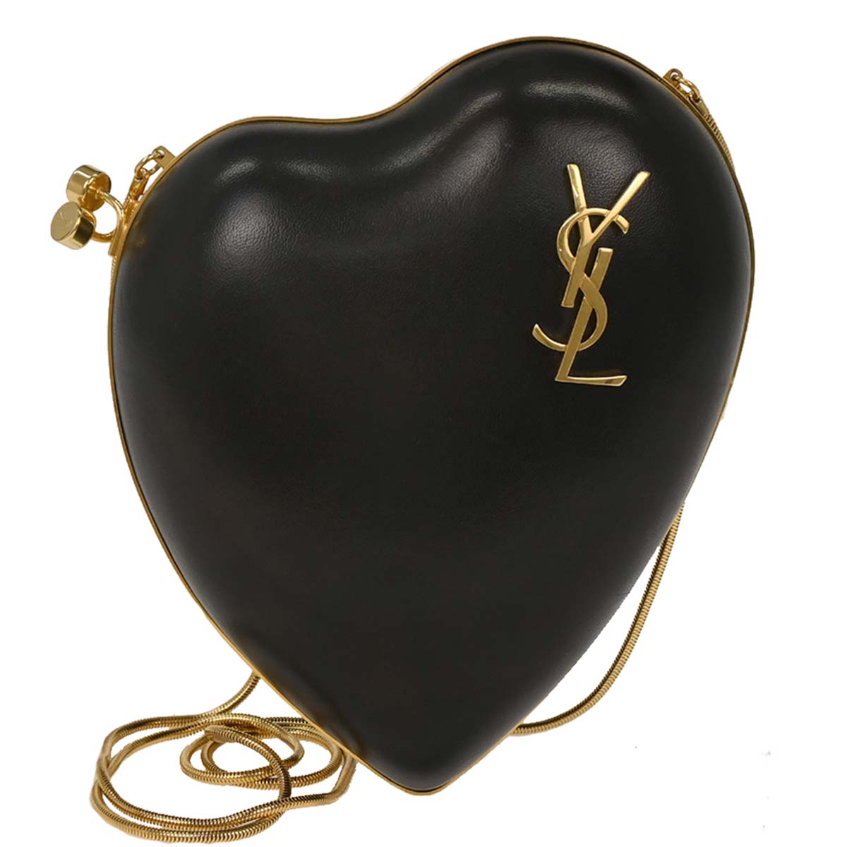 Saint Laurent Black Leather Love Box Shoulder Bag