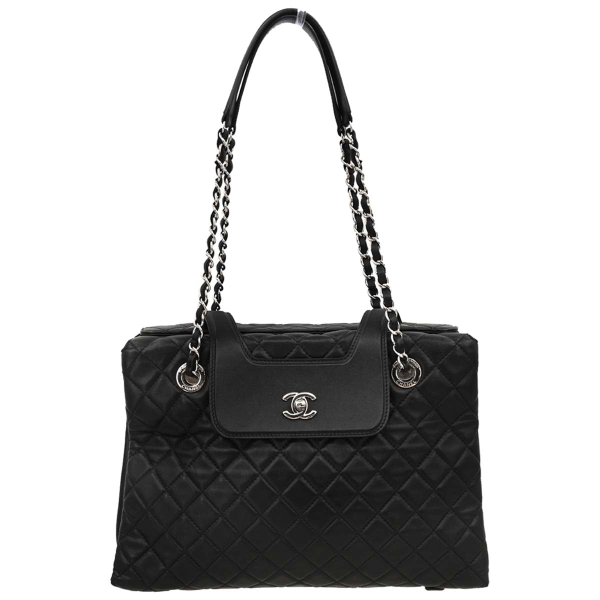 Chanel 2014-2015 Black Lambskin Tote Handbag