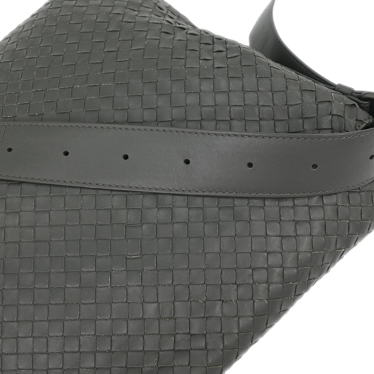 Bottega Veneta Gray Intrecciato Crossbody Shoulder Bag