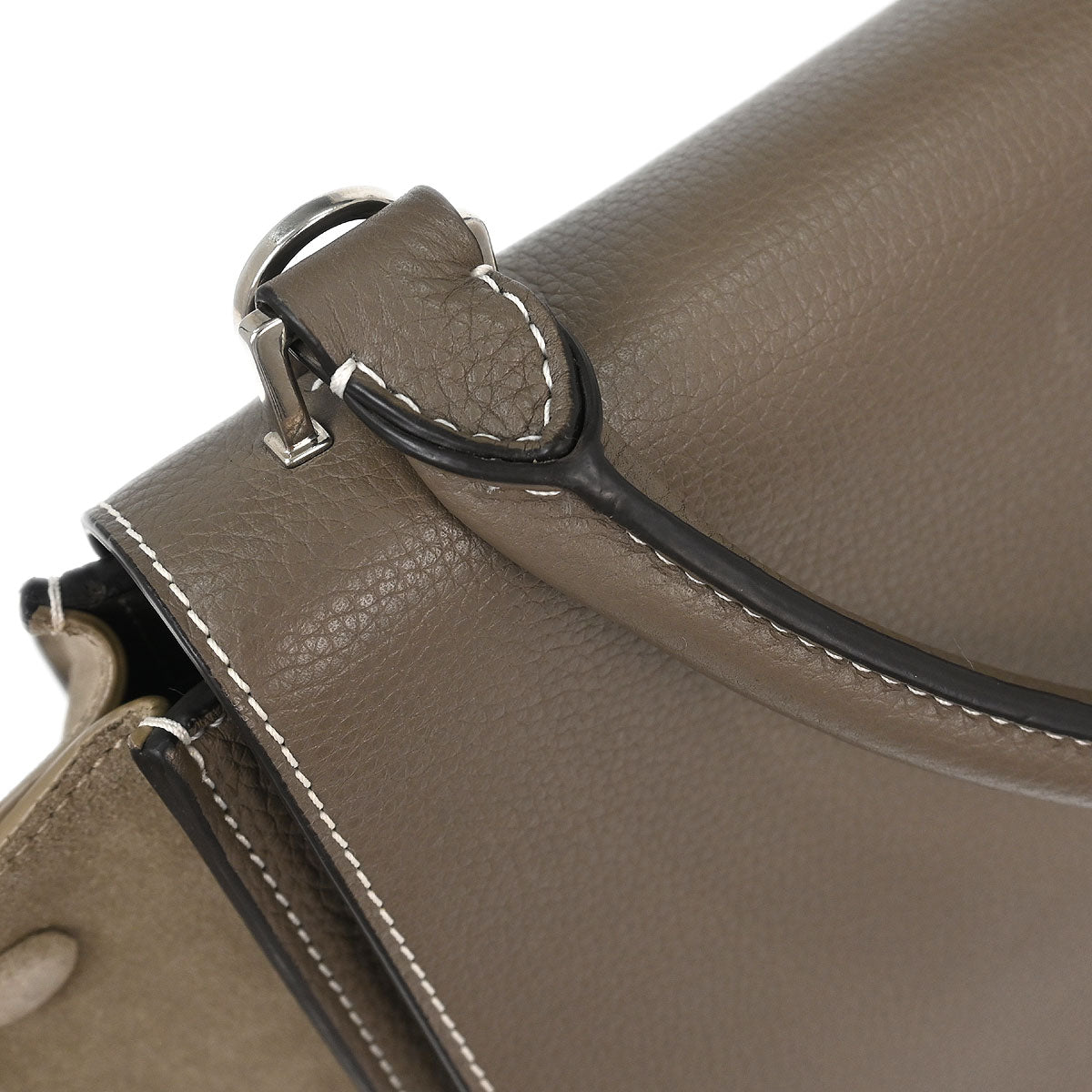 Celine Gray Leather Suede Trapeze 2way Shoulder Handbag