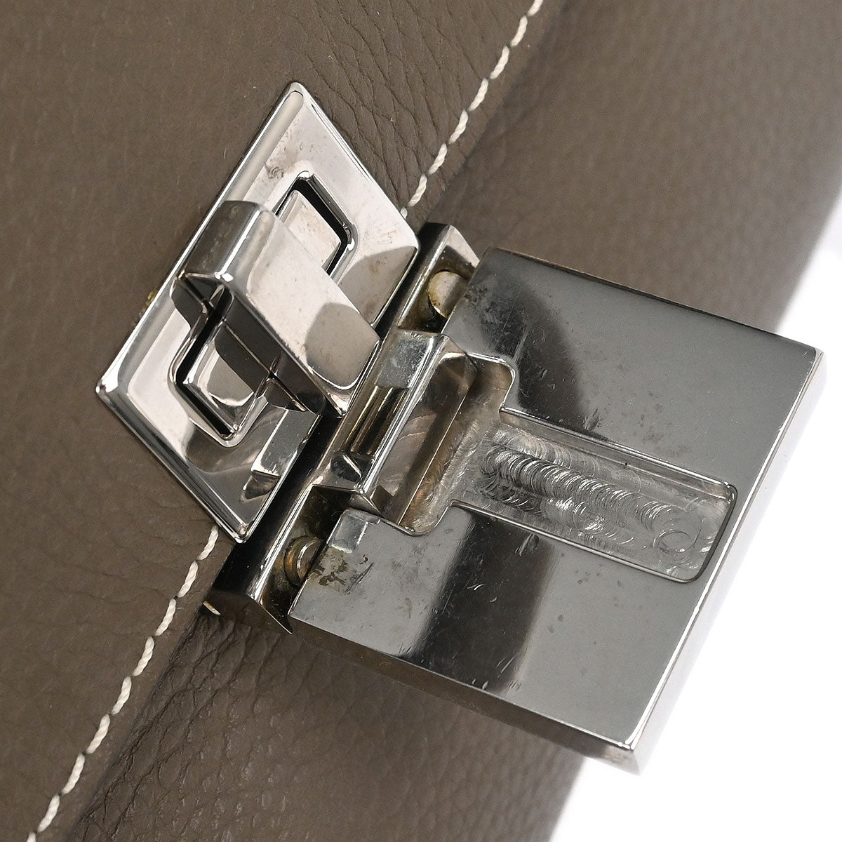 Celine Gray Leather Suede Trapeze 2way Shoulder Handbag