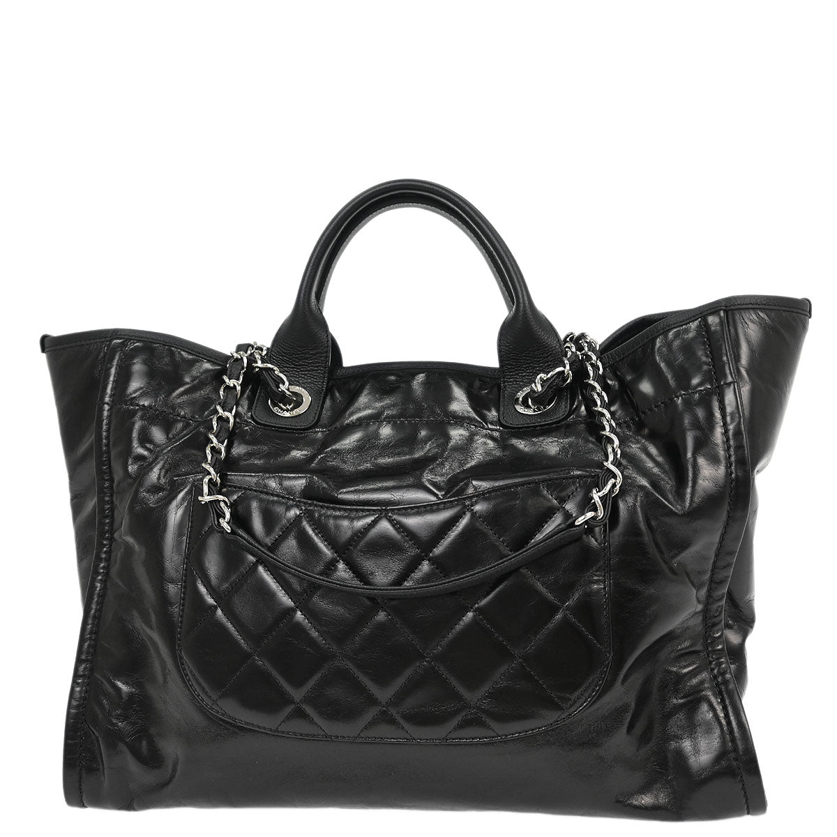 Chanel 2016-2017 Black Calfskin Medium Deauville 2way Shoulder Tote Bag