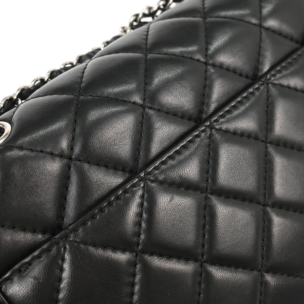 Chanel 2014-2015 Black Lambskin Chain Shoulder Bag