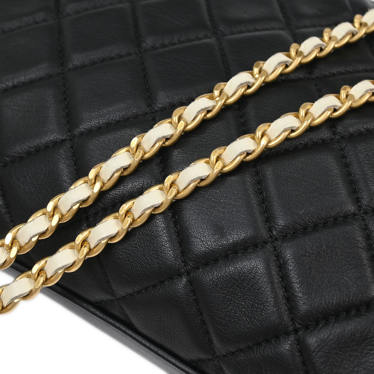Chanel 2011 Black Lambskin Mademoiselle Lock Shoulder Bag