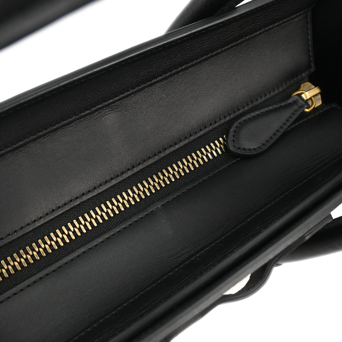 Celine Beige Black Dark Green Leather Micro Luggage Tote Bag
