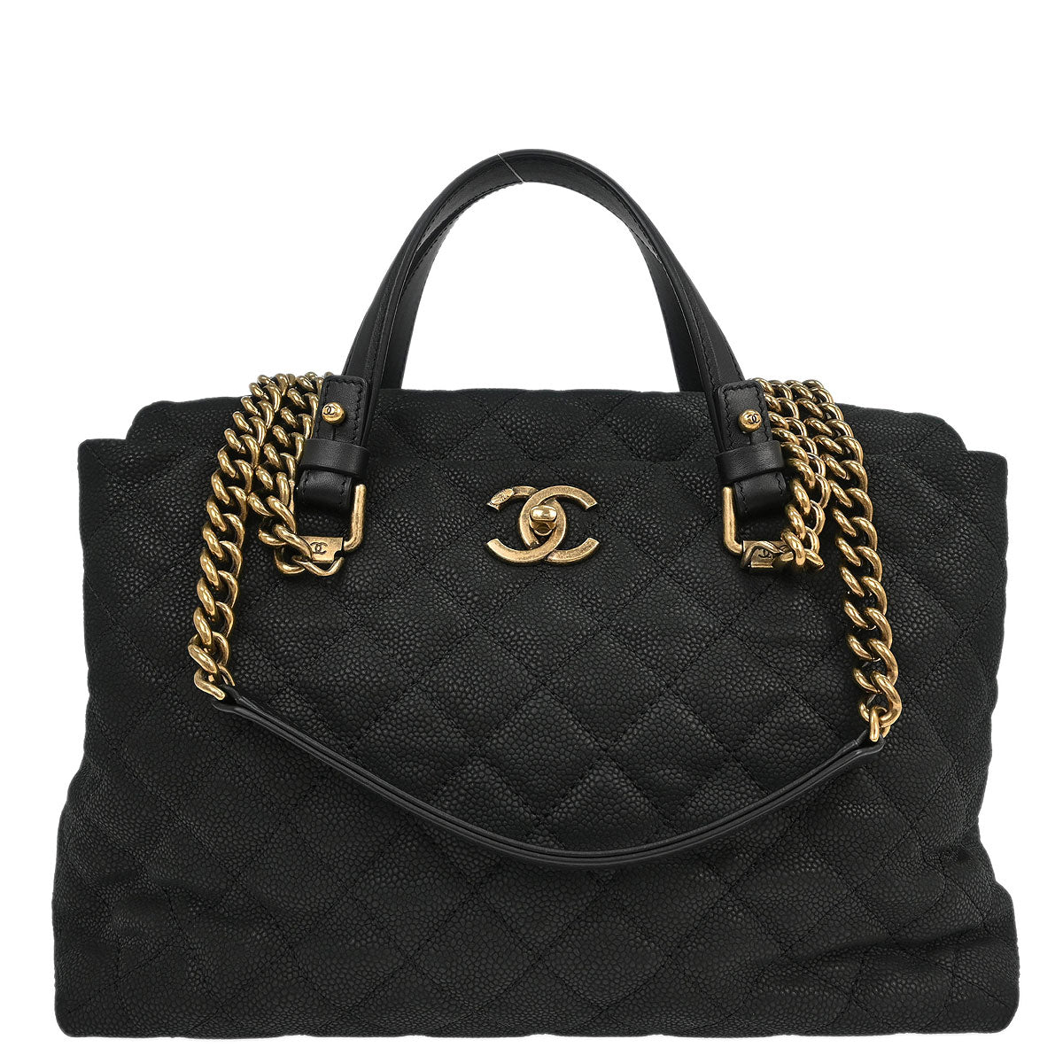 Chanel 2012-2013 Black Caviar 2way Shoulder Handbag