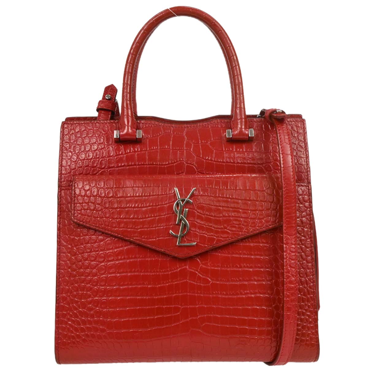 Saint Laurent * Red Leather Uptown 2way Shoulder Handbag