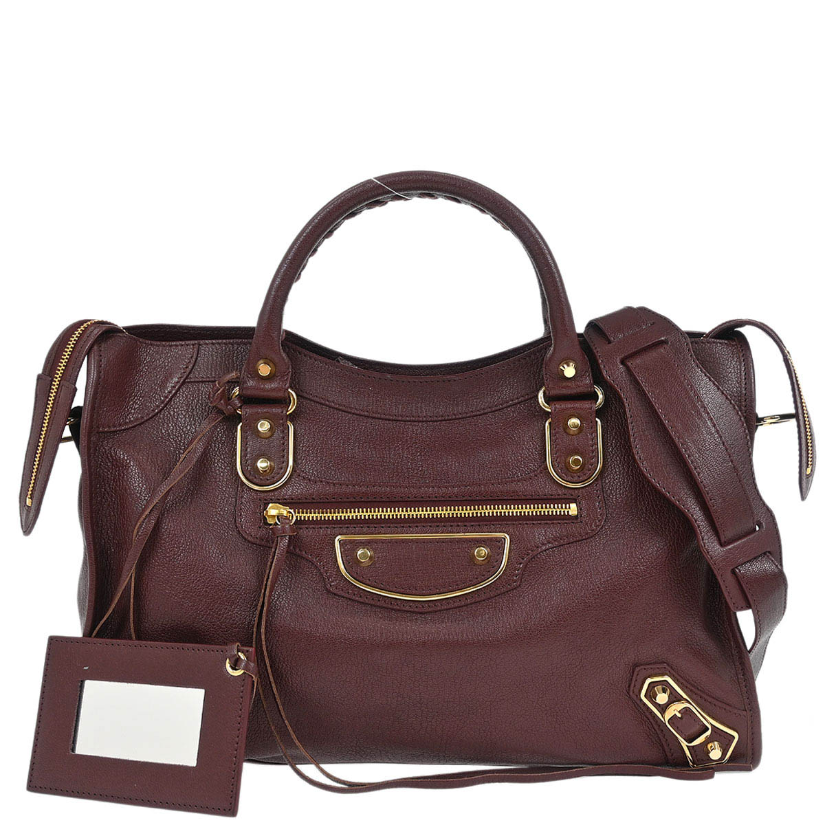Balenciaga Bordeaux Medium The City 2way Shoulder Handbag
