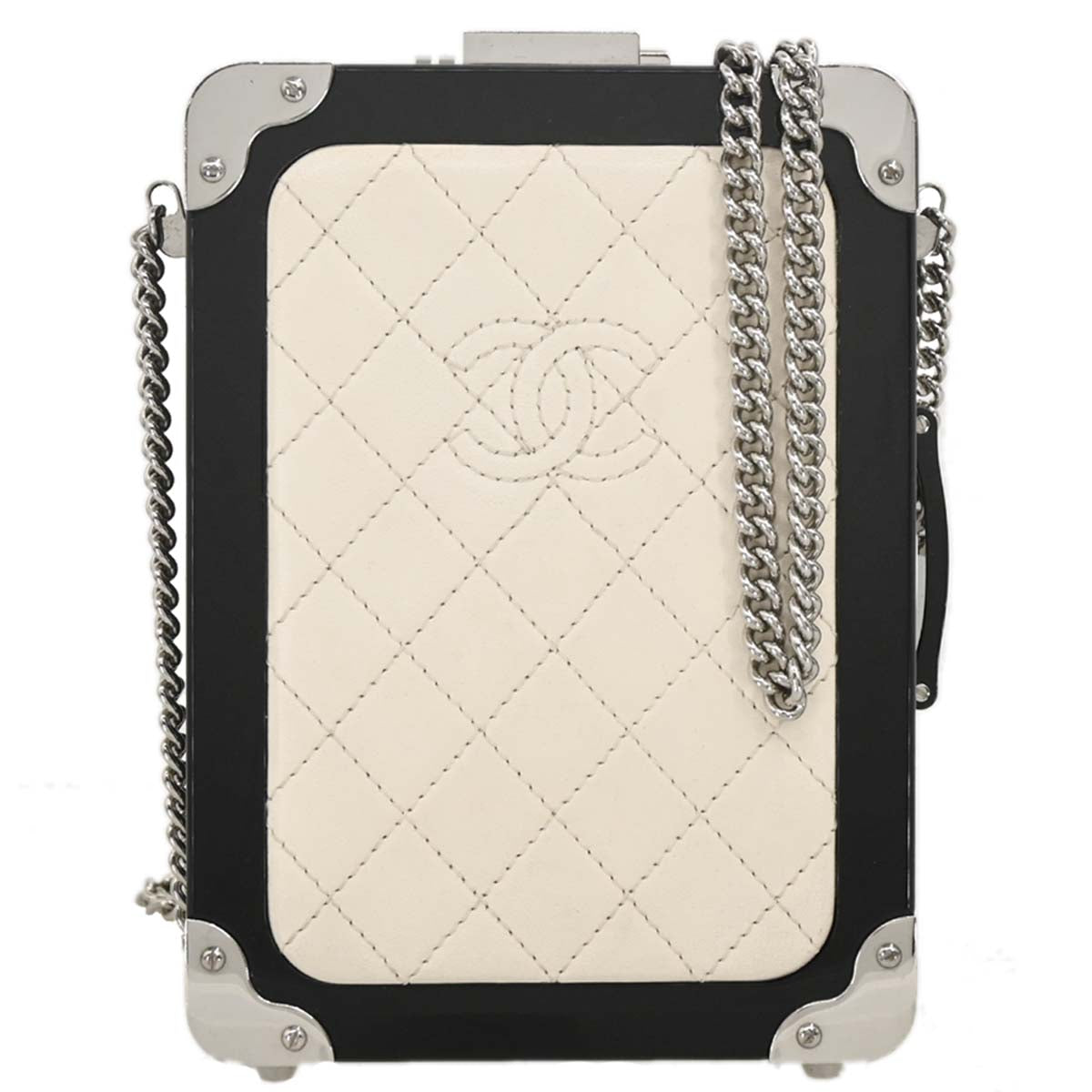 Chanel 2016-2017 Plexiglass Lambskin Evening In The Air Trolley Minaudiere Clutch