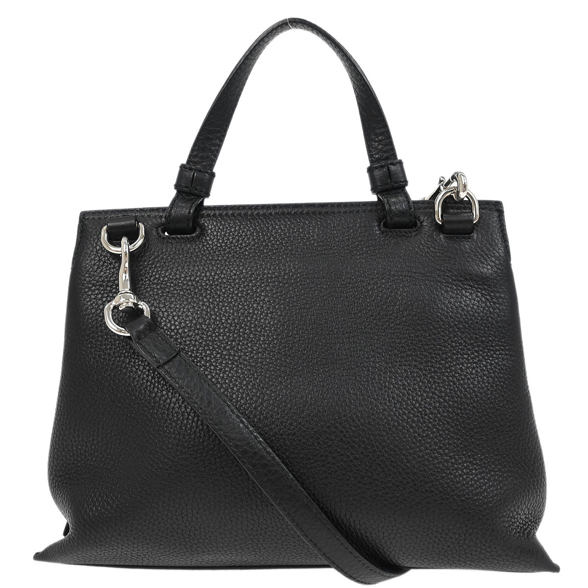 Gucci Black Leather Bamboo Daily 2way Shoulder Handbag