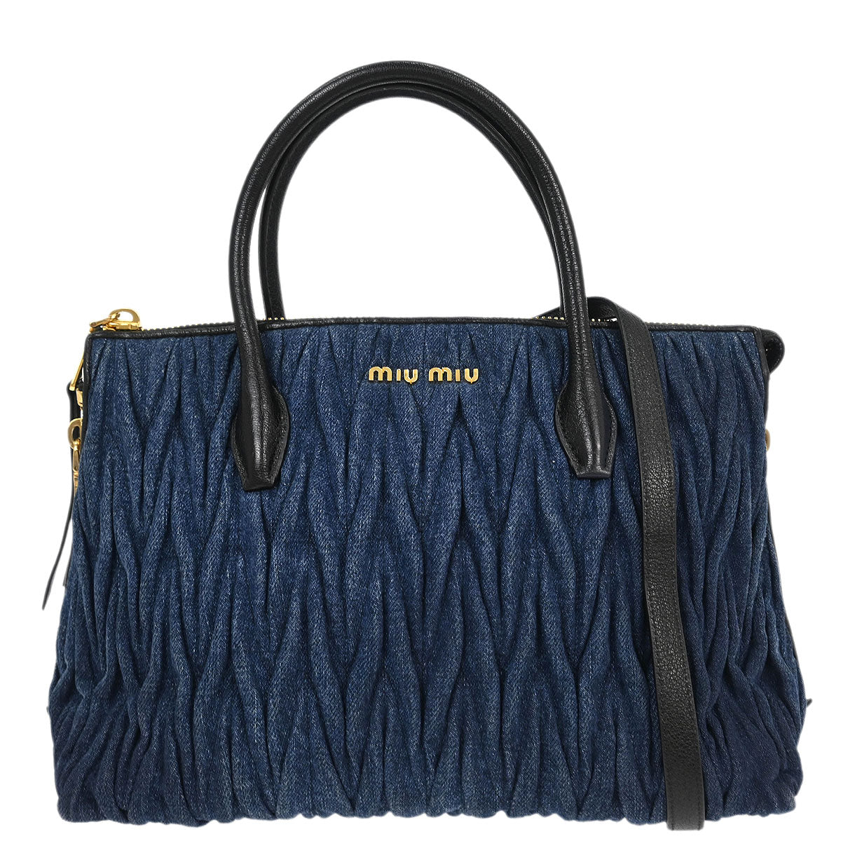 Miu Miu Blue Denim 2way Shoulder Handbag