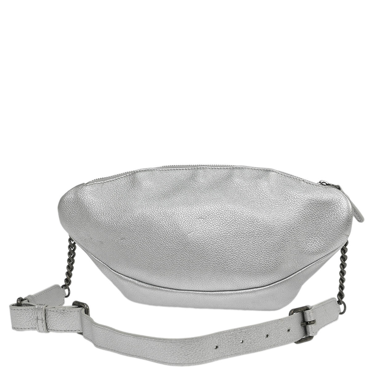 Chanel 2016-2017 Metallic Silver Calfskin Waist Bum Bag