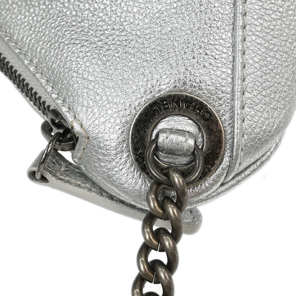 Chanel 2016-2017 Metallic Silver Calfskin Waist Bum Bag