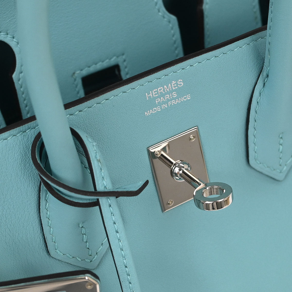 Hermes 2015 Swift Blue Atoll Birkin 25 Handbag