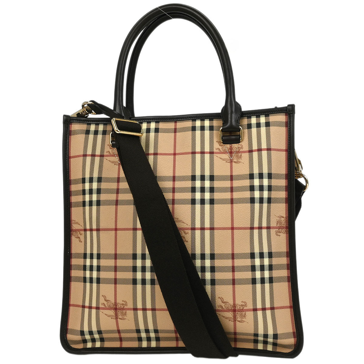 Burberry Beige PVC House Check Tote 2way Shoulder Handbag