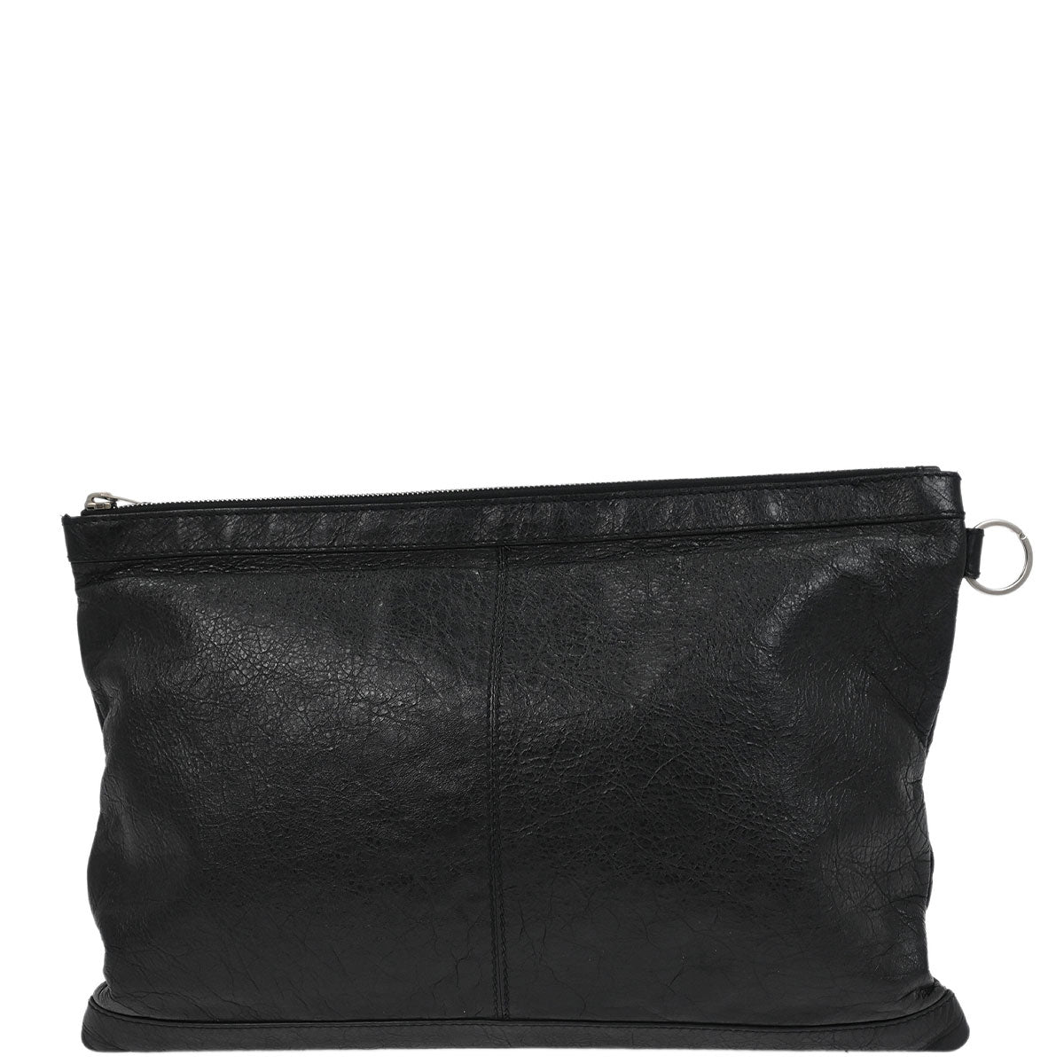 Balenciaga Black Leather Clip L Clutch Bag