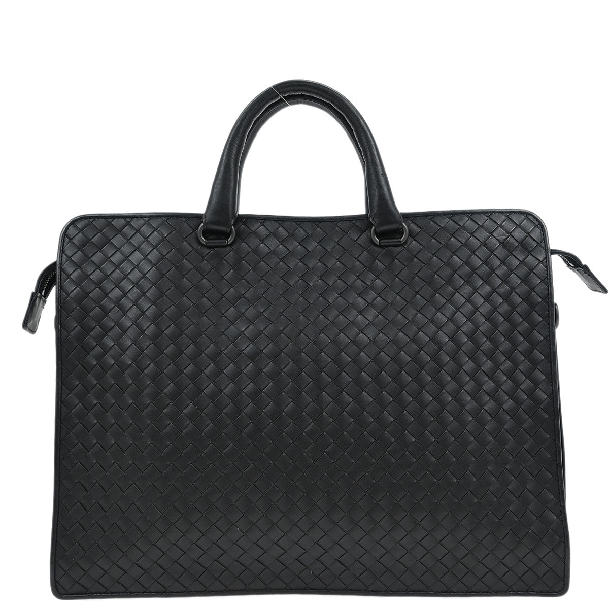 Bottega Veneta Black Intrecciato Business Handbag
