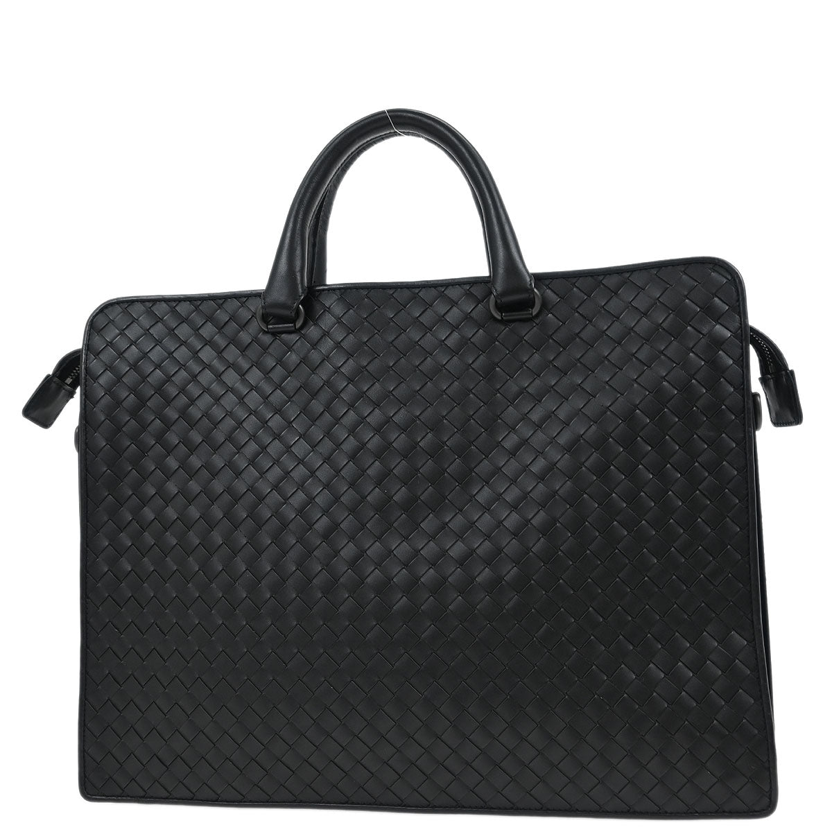 Bottega Veneta Black Intrecciato Business Handbag